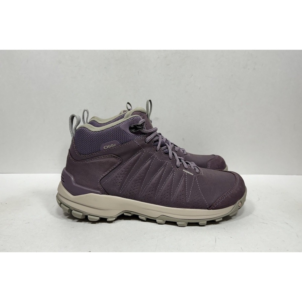 Oboz Sypes Mid‎ Leather B-Dry Waterproof Hiking Boot Purple Women's Size 7